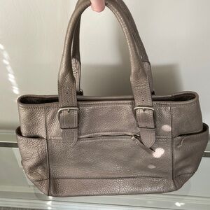 Cole Haan Grey Pebbled Leather Shoulder Bag